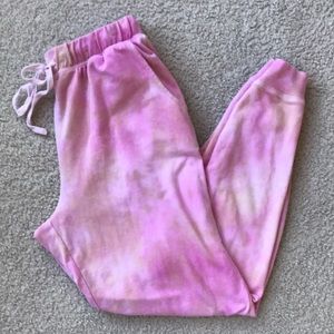 Pink & Tan Tie Dye Pants